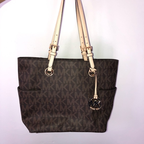 Michael Kors MK patterned brown bag - Picture 3 of 11